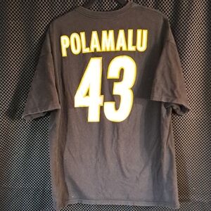 NFL Team Apparel Black T-Shirt, Polamalu